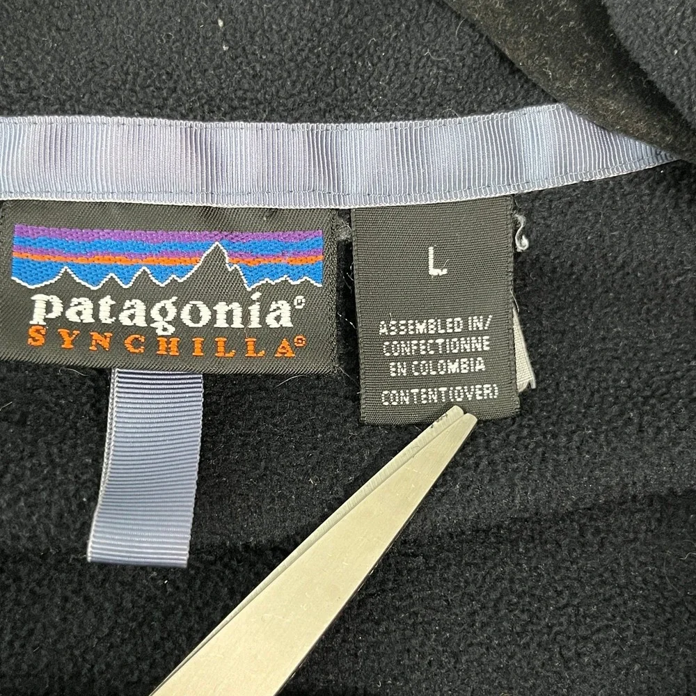 Patagonia Synchilla Jacket Mens Large‎ Black Fleece Full Zip Outdoor Long Sleeve